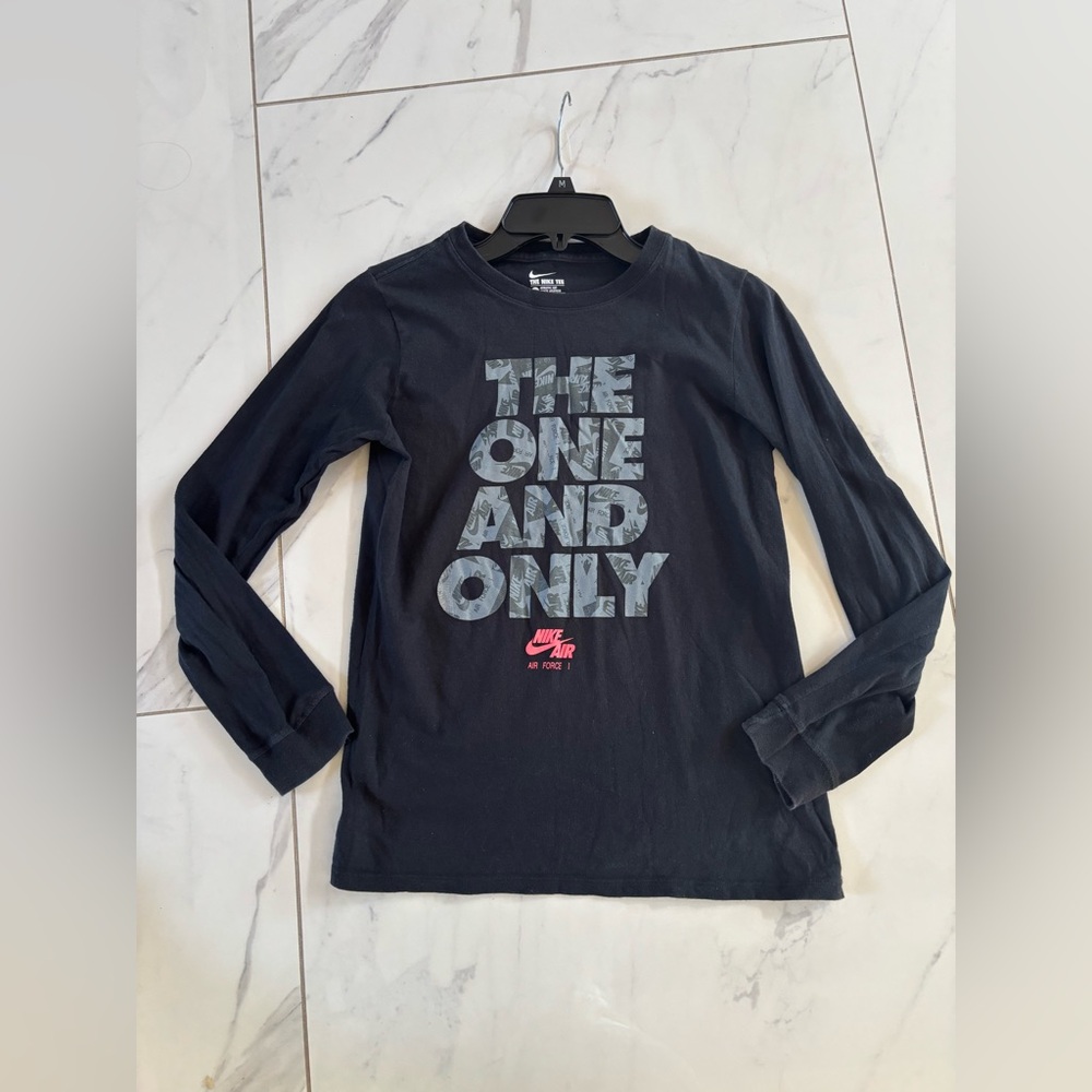 Nike Kids Black and Pink Long Sleeve Tee